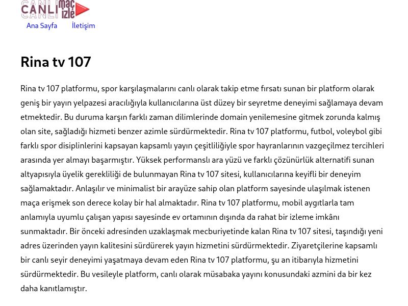 Rina tv 107 Güncel Link - Ekran Görüntüsü