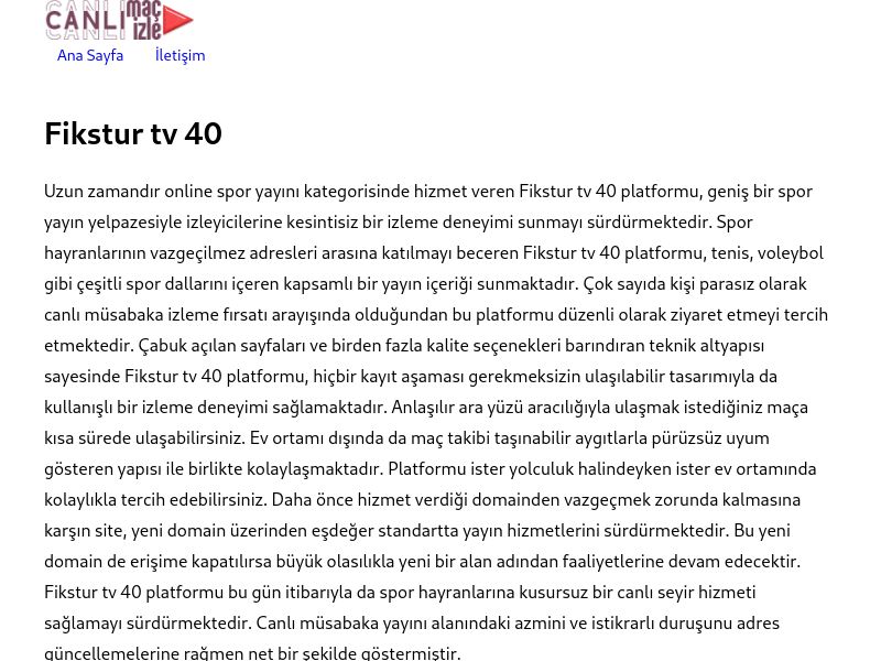 Fikstur tv 40 - Ekran Görüntüsü
