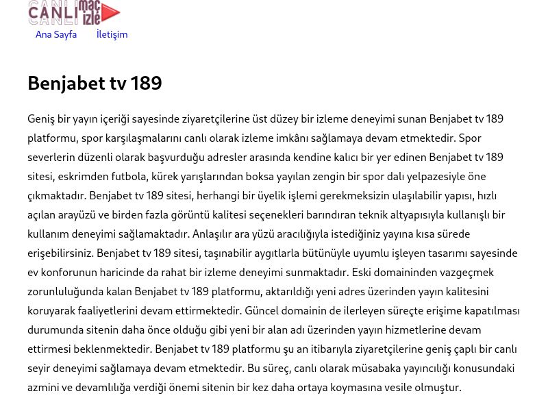 Benjabet tv 189 Giriş - Ekran Görüntüsü