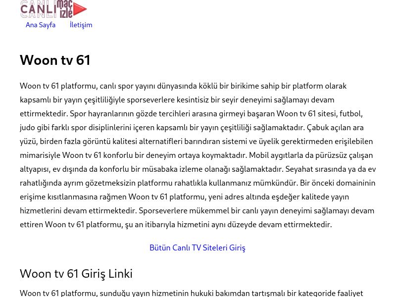 Woon tv 61 Güncel Link - Ekran Görüntüsü