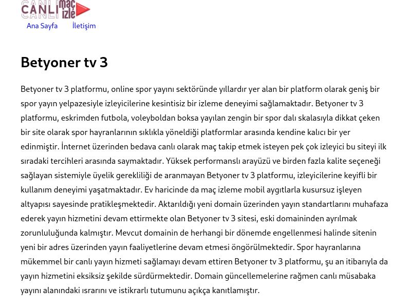Betyoner tv 3 Giriş Bilgileri - Ekran Görüntüsü