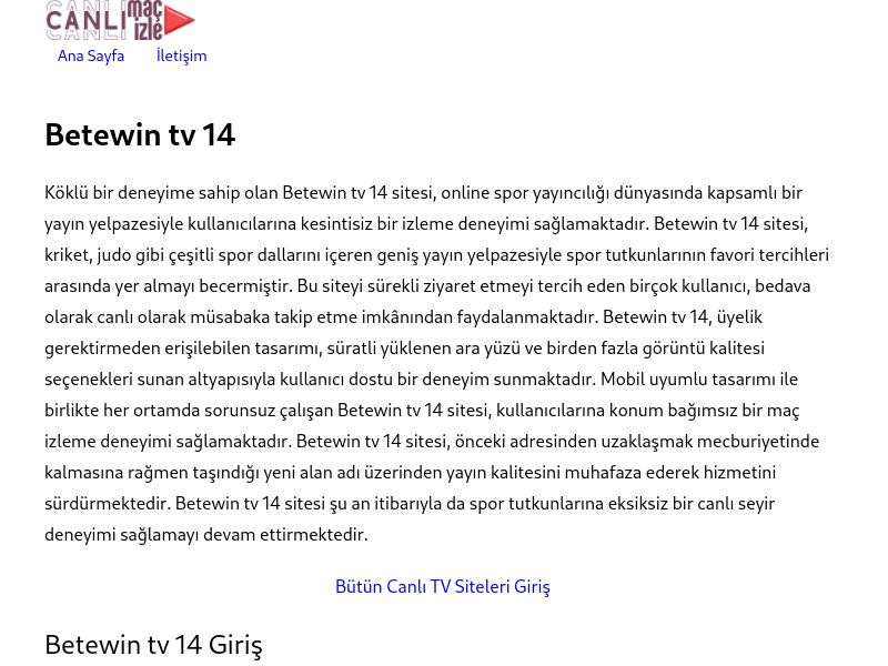 Betewin tv 14 Giriş Adresi - Ekran Görüntüsü