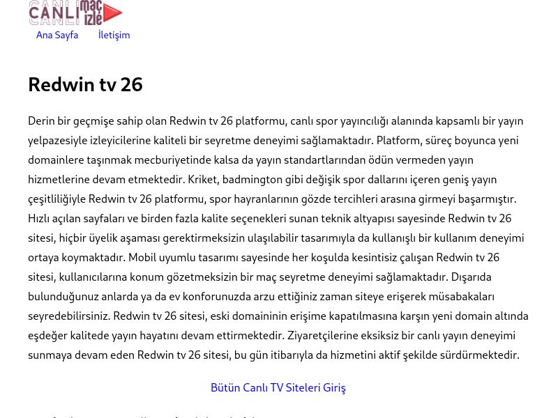 Redwin tv 26 Giriş Linki - Ekran Görüntüsü