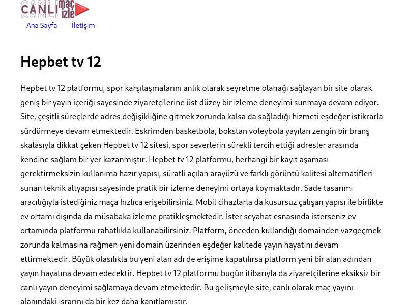 Hepbet tv 12 Güncel Giriş Adresi - Ekran Görüntüsü