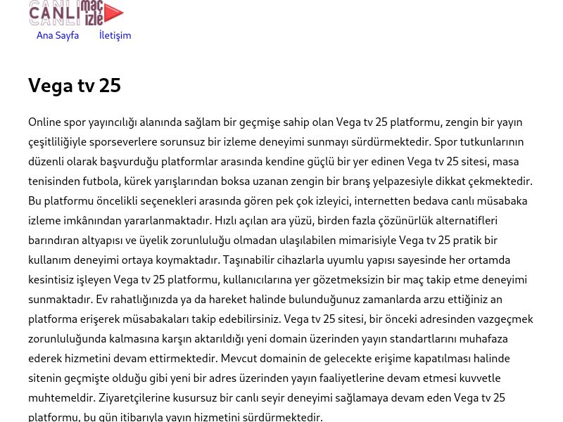 Vega tv 25 Giriş Adresi - Ekran Görüntüsü