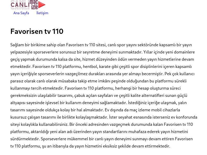 Favorisen tv 110 Yeni Adres - Ekran Görüntüsü