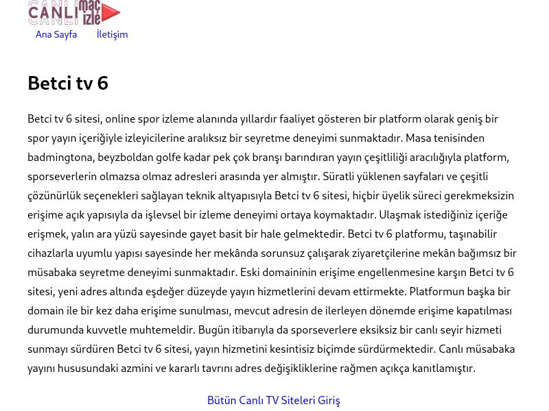 Betci tv 6 Güncel Giriş Adresi - Ekran Görüntüsü