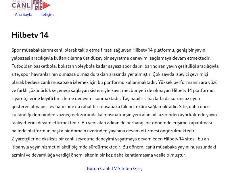 Hilbetv 14 Giriş Adresi - Ekran Görüntüsü