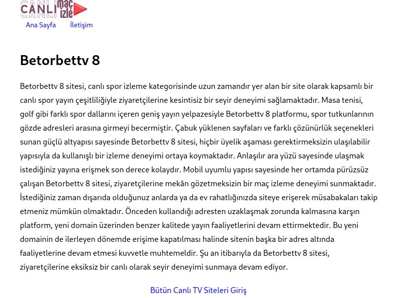 Betorbettv 8 Güncel Link - Ekran Görüntüsü