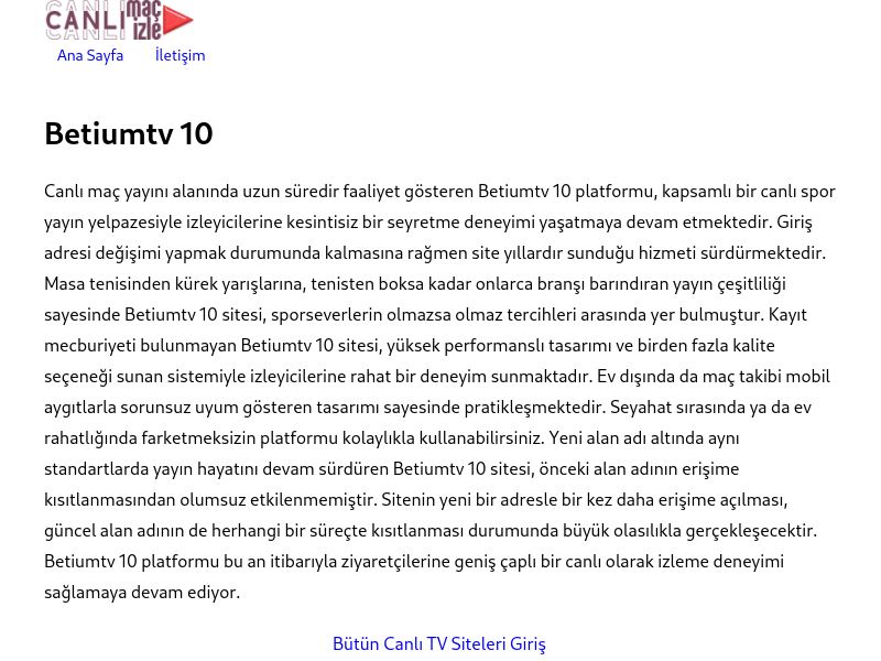 Betiumtv 10 Giriş Linki - Ekran Görüntüsü