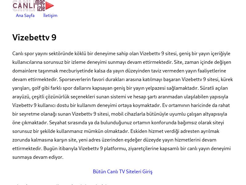 Vizebettv 9 Giriş - Ekran Görüntüsü