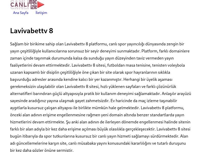 Lavivabettv 8 Güncel Giriş Adresi Linki - Ekran Görüntüsü