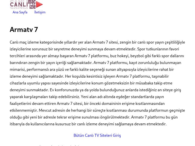 Armatv 7 Güncel Giriş Adresi Linki - Ekran Görüntüsü