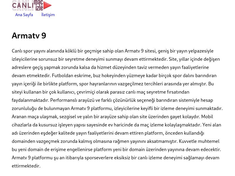 Armatv 9 Yeni Adres - Ekran Görüntüsü