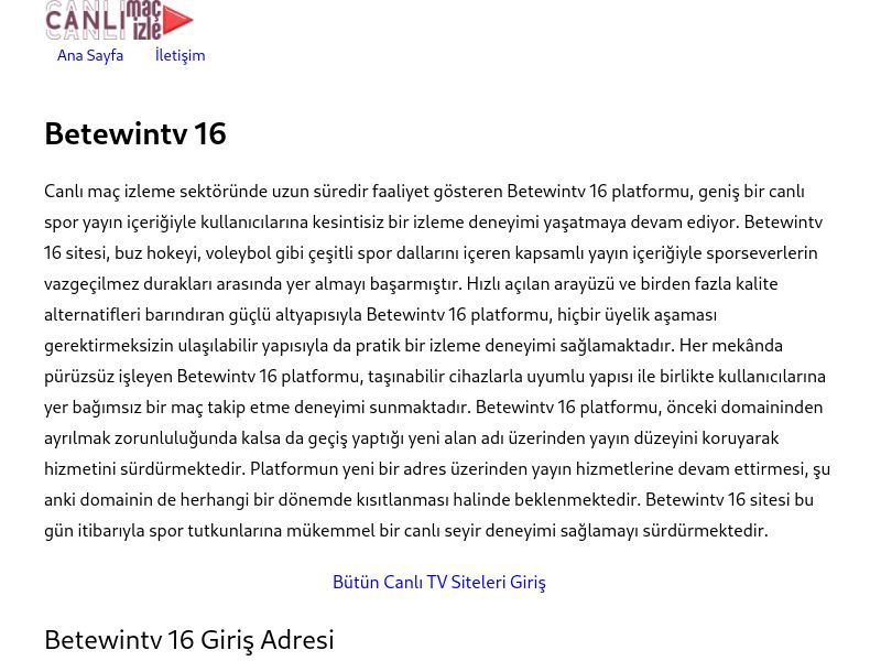 Betewintv 16 Güncel Giriş - Ekran Görüntüsü