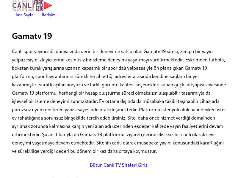 Gamatv 19 Giriş - Ekran Görüntüsü