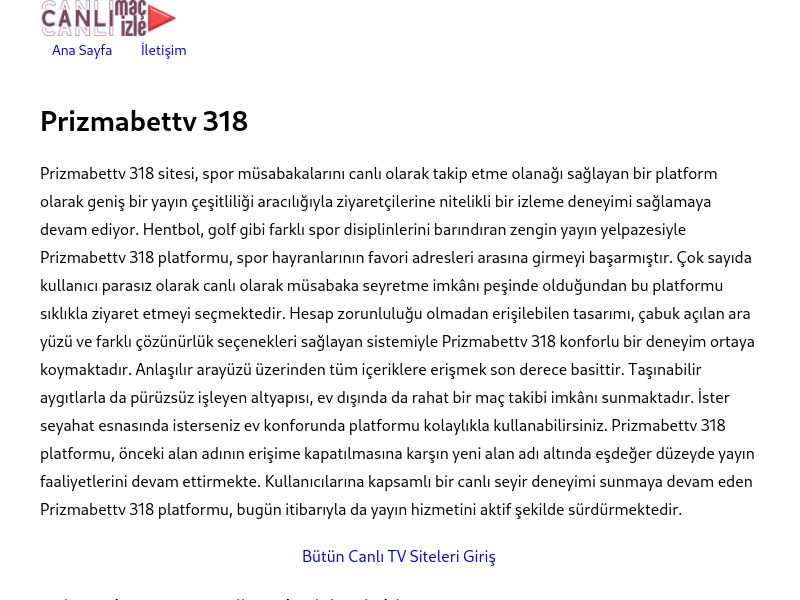 Prizmabettv 318 Giriş Linki - Ekran Görüntüsü