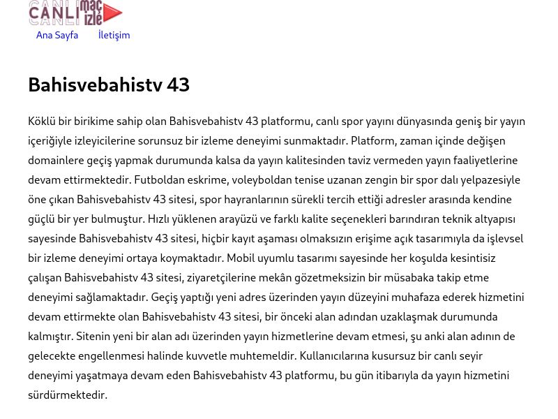 Bahisvebahistv 43 - Ekran Görüntüsü