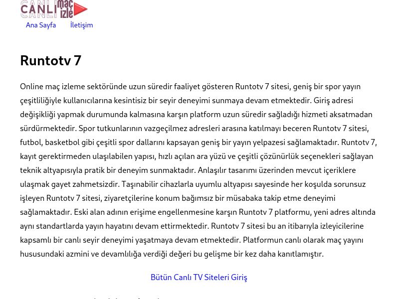 Runtotv 7 Güncel Giriş - Ekran Görüntüsü