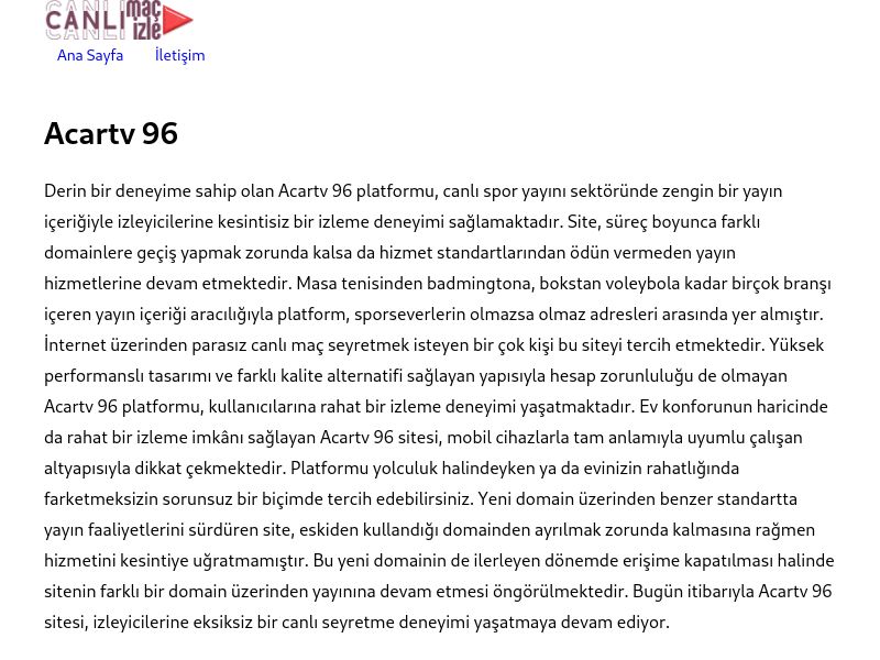 Acartv 96 Giriş Linki - Ekran Görüntüsü