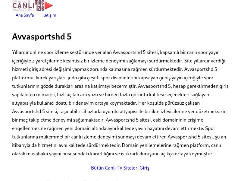 Avvasportshd 5 - Ekran Görüntüsü