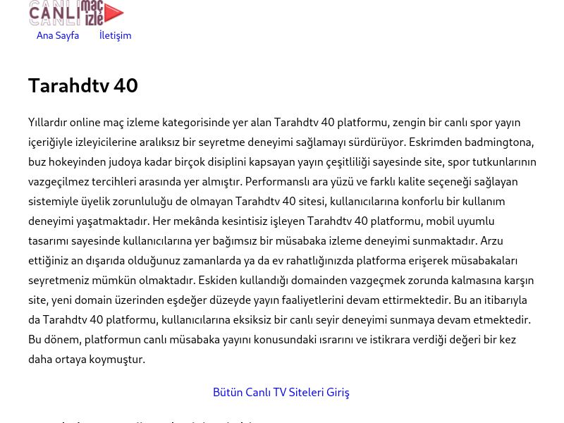 Tarahdtv 40 Giriş Adresi - Ekran Görüntüsü