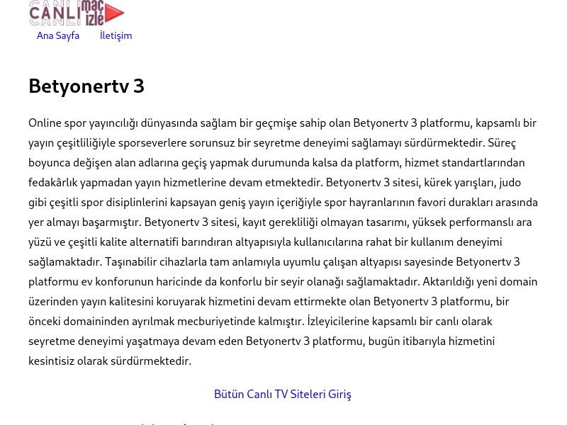 Betyonertv 3 Yeni Adres - Ekran Görüntüsü