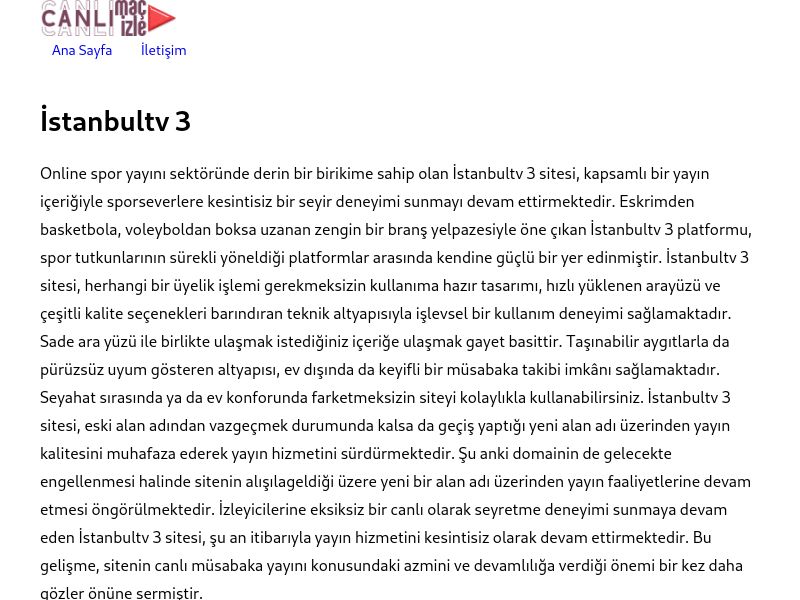 İstanbultv 3 Güncel Giriş Adresi - Ekran Görüntüsü