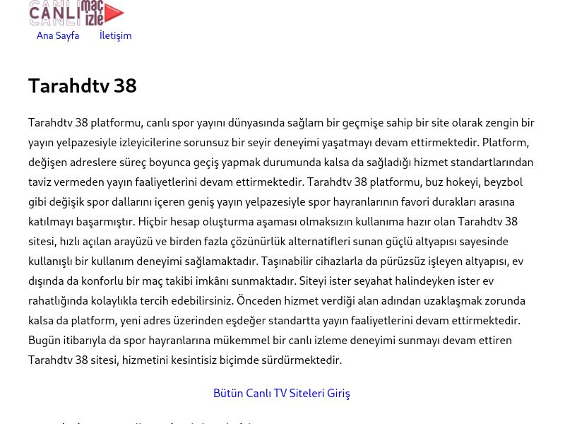 Tarahdtv 38 Giriş Bilgileri - Ekran Görüntüsü