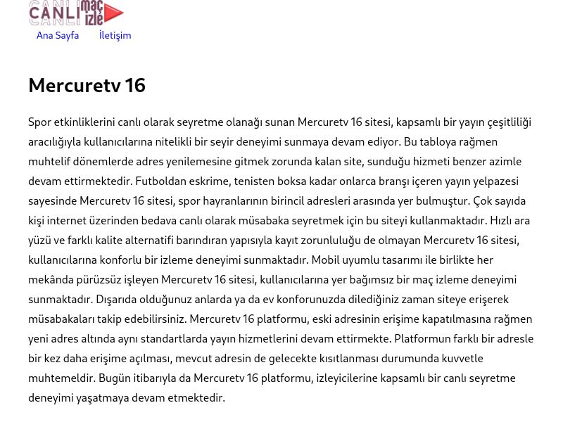 Mercuretv 16 Güncel Giriş Adresi - Ekran Görüntüsü