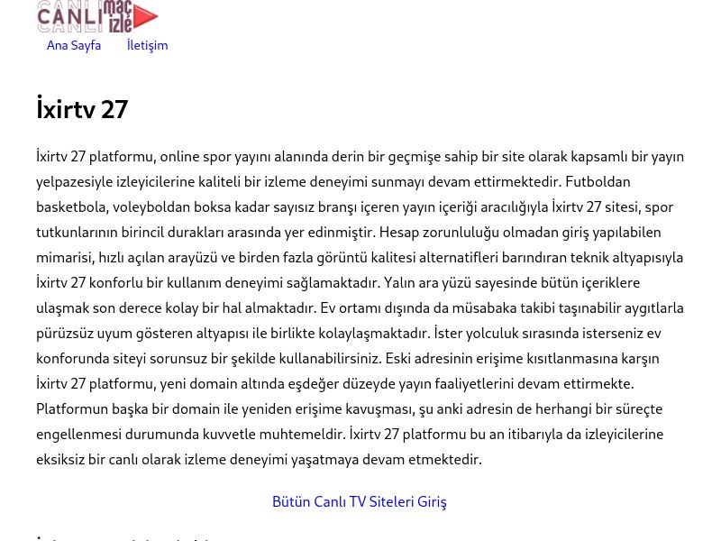 İxirtv 27 Yeni Adres - Ekran Görüntüsü