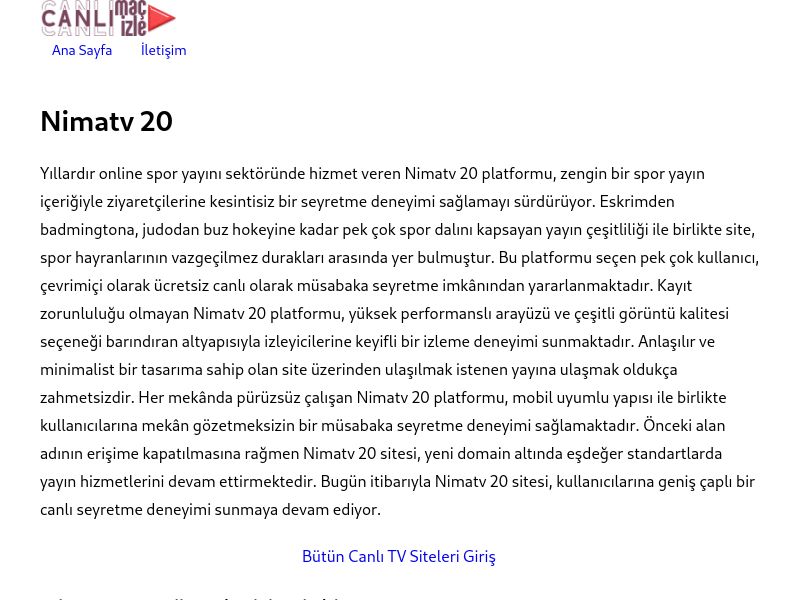 Nimatv 20 Güncel Giriş - Ekran Görüntüsü