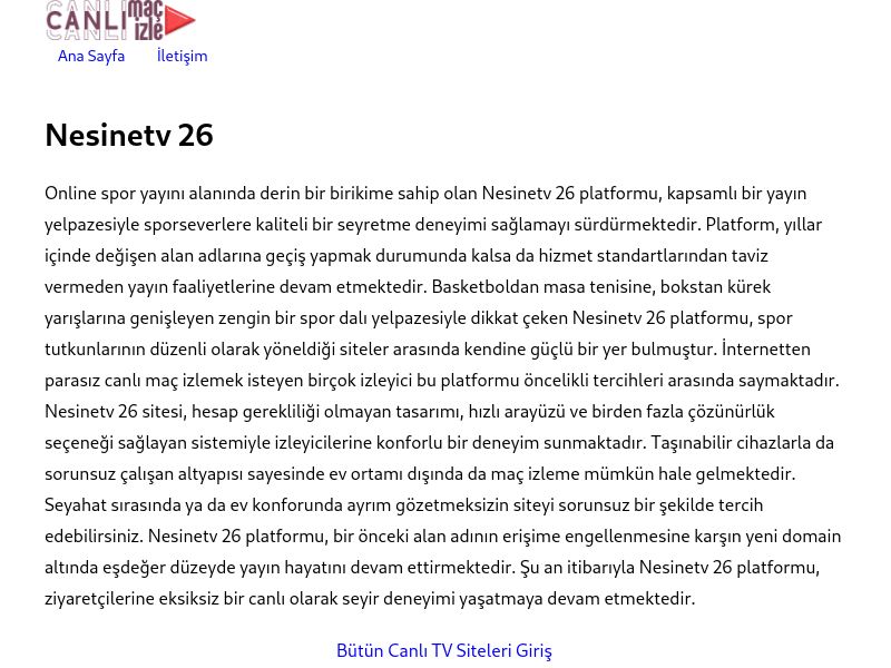 Nesinetv 26 Giriş - Ekran Görüntüsü