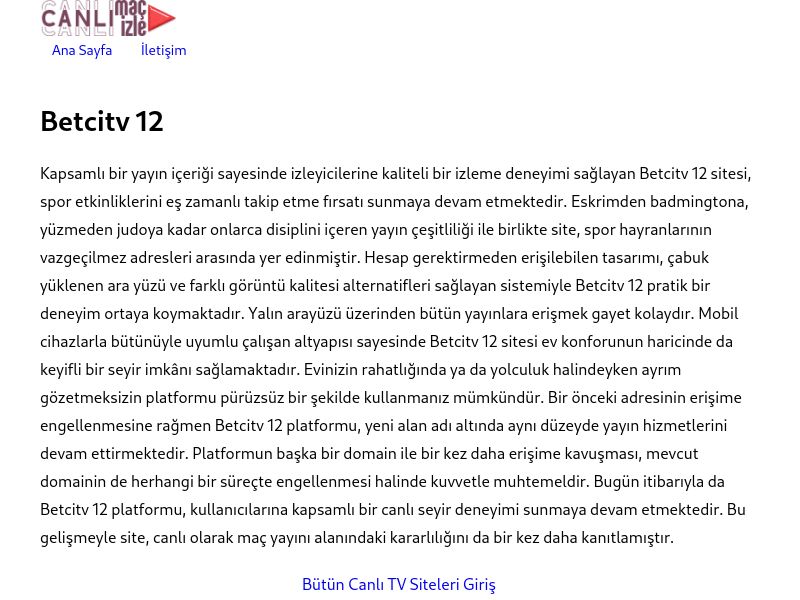 Betcitv 12 Giriş Bilgileri - Ekran Görüntüsü