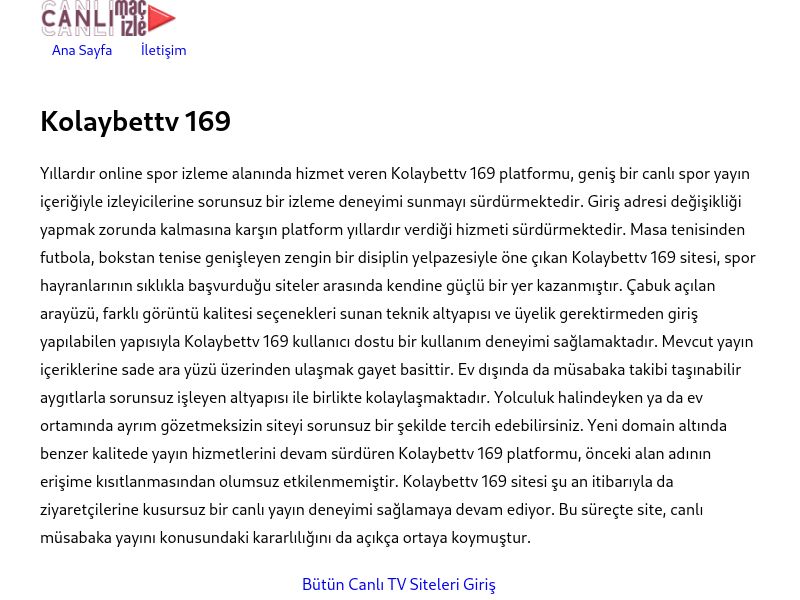 Kolaybettv 169 Giriş Adresi - Ekran Görüntüsü