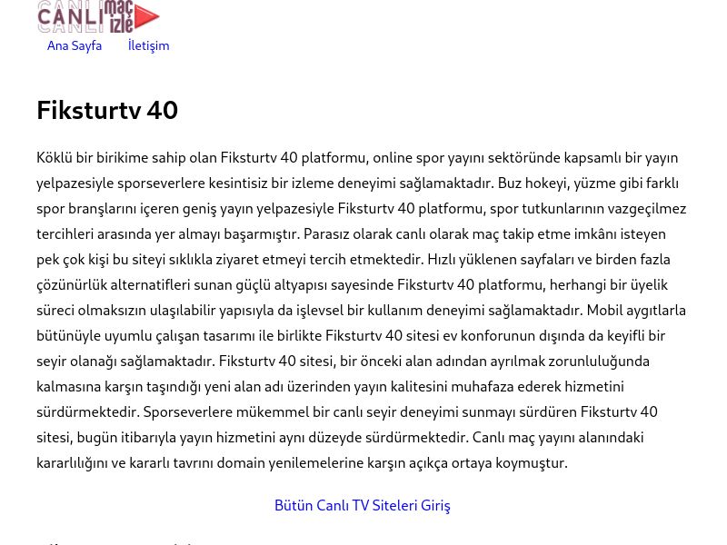 Fiksturtv 40 - Ekran Görüntüsü
