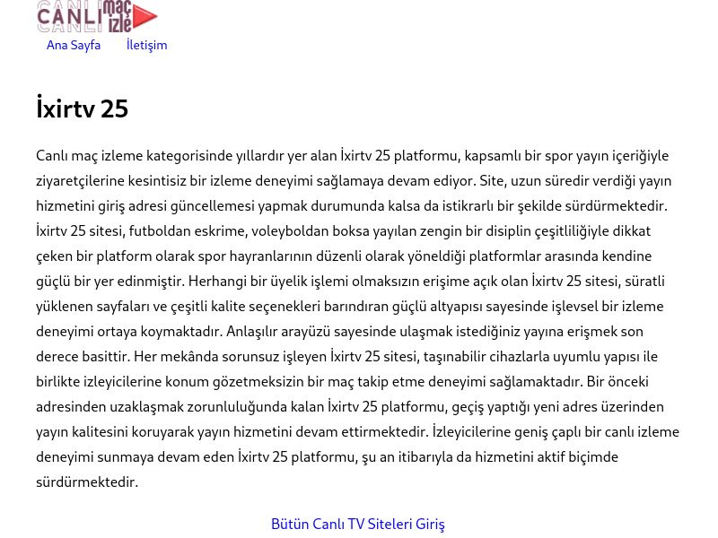 İxirtv 25 Giriş Bilgileri - Ekran Görüntüsü