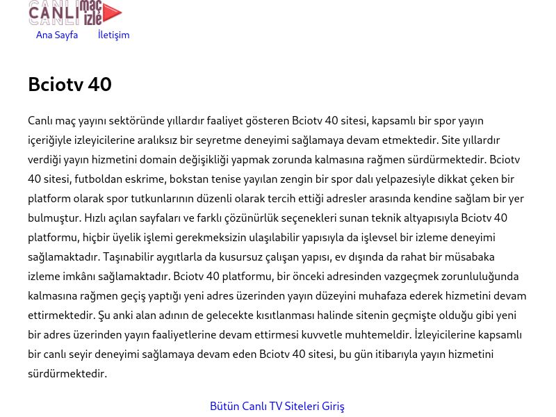 Bciotv 40 Yeni Adres - Ekran Görüntüsü