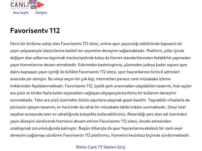 Favorisentv 112 Giriş Adresi - Ekran Görüntüsü
