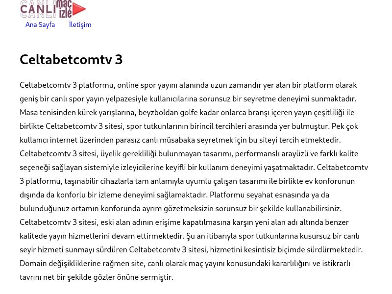 Celtabetcomtv 3 Güncel Giriş Adresi - Ekran Görüntüsü