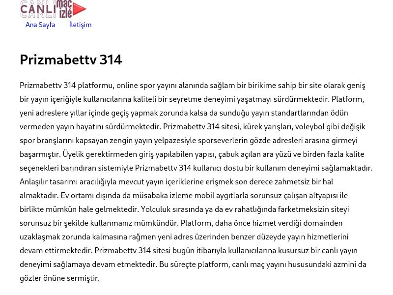 Prizmabettv 314 Güncel Giriş - Ekran Görüntüsü