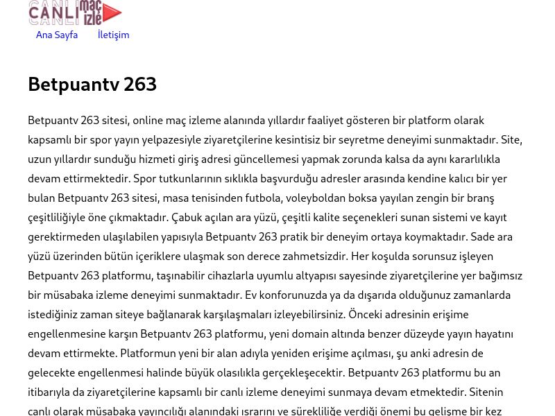 Betpuantv 263 Yeni Adres - Ekran Görüntüsü