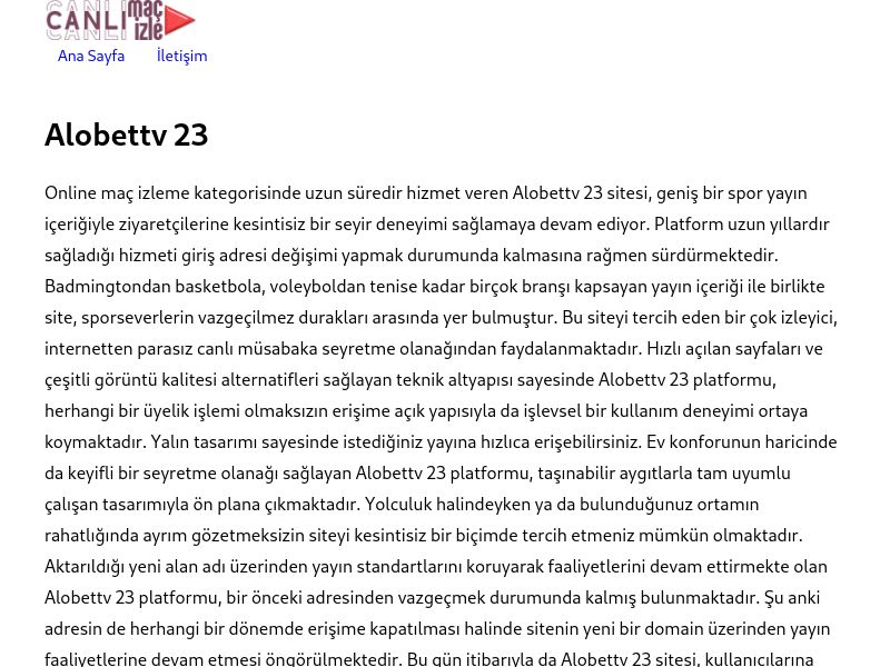 Alobettv 23 Giriş Bilgileri - Ekran Görüntüsü