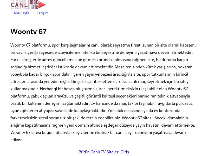 Woontv 67 Güncel Link - Ekran Görüntüsü