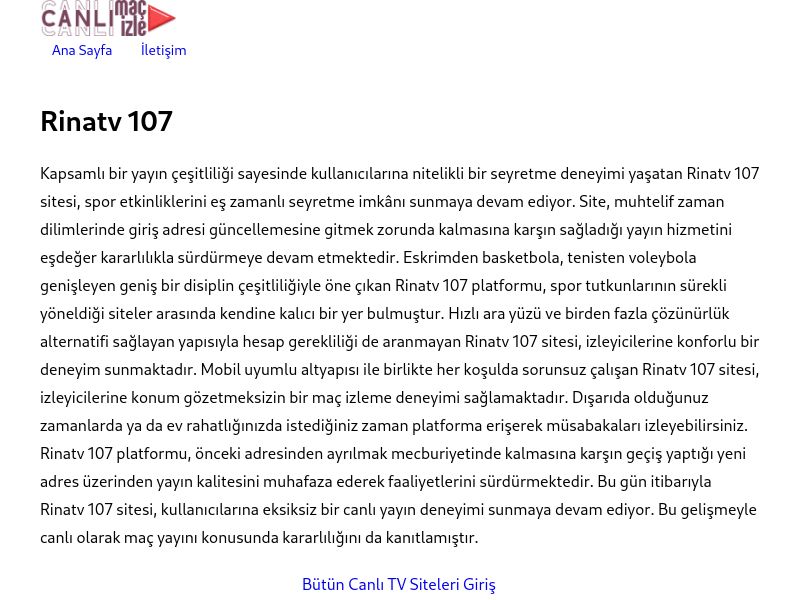 Rinatv 107 Yeni Adres - Ekran Görüntüsü