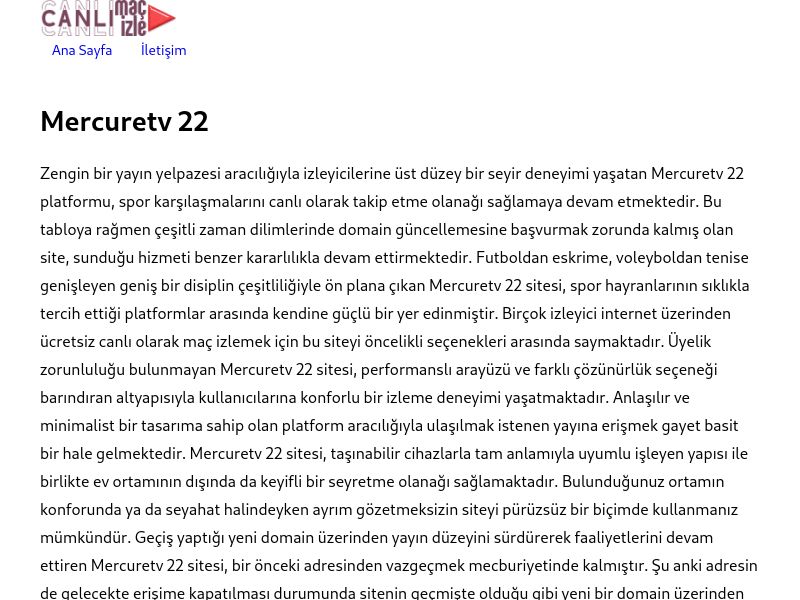 Mercuretv 22 Güncel Giriş Adresi Linki - Ekran Görüntüsü