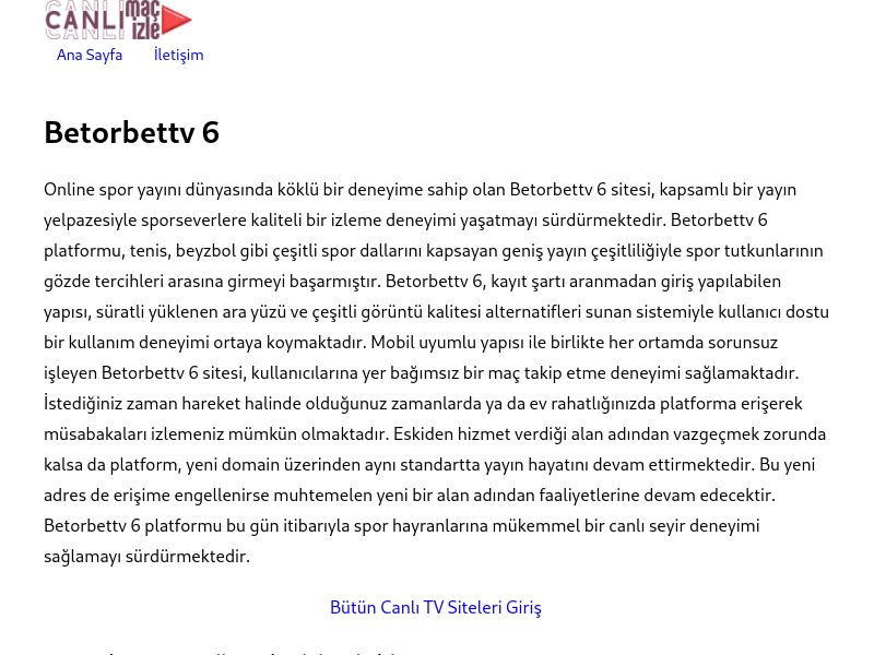 Betorbettv 6 Giriş Adresi - Ekran Görüntüsü