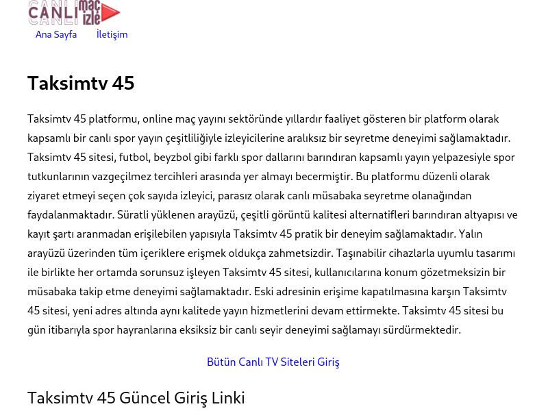 Taksimtv 45 Giriş Linki - Ekran Görüntüsü