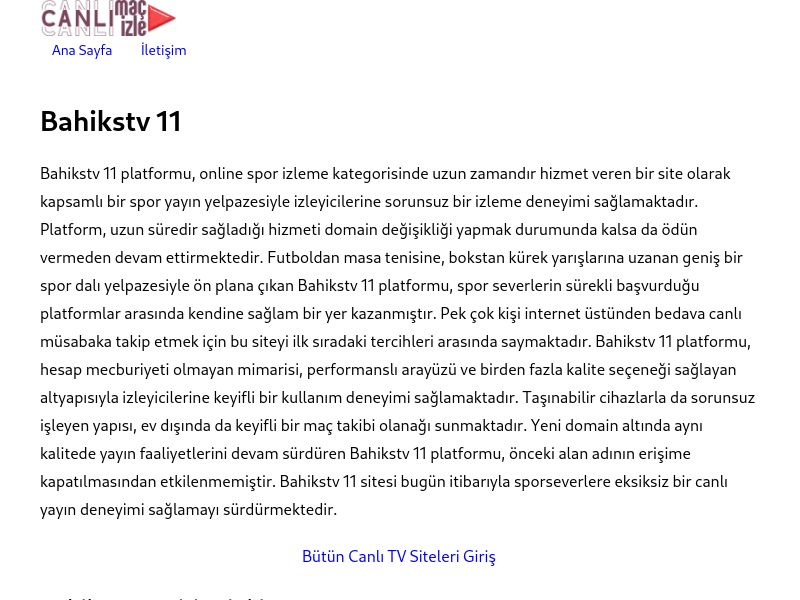 Bahikstv 11 Güncel Giriş Adresi - Ekran Görüntüsü
