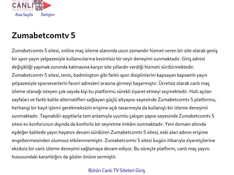 Zumabetcomtv 5 Giriş Linki - Ekran Görüntüsü
